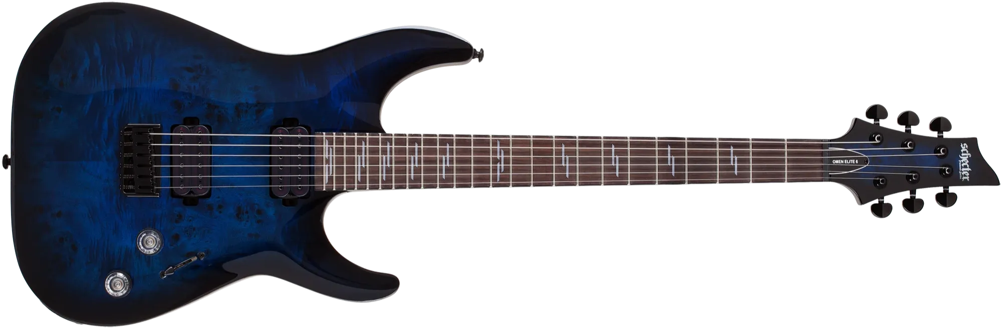 Schecter Omen Elite 6 See Thru Blue Burst